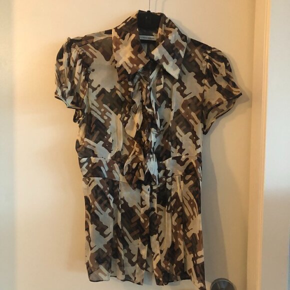 diane von Furstenberg DVF Silk Printed Blouse - Picture 3 of 16